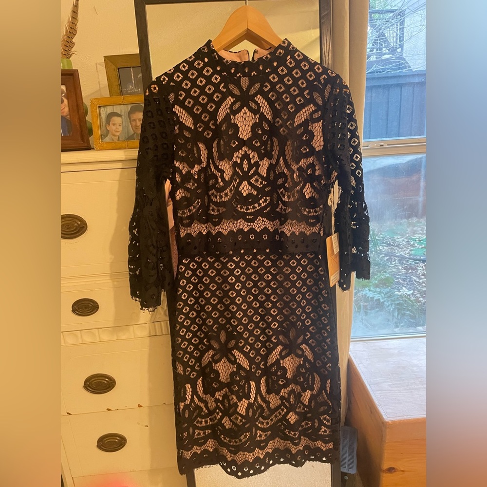 High Neck Slim Lace Dress NWT